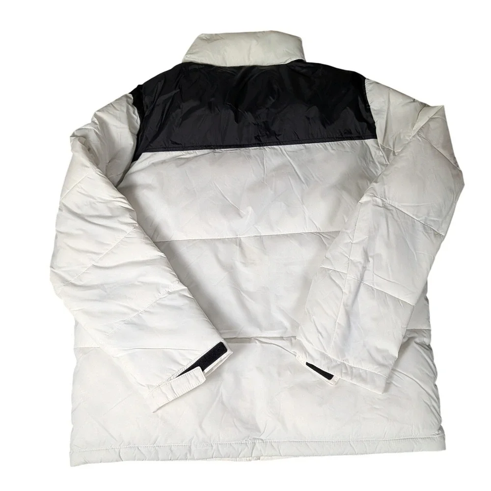 GH Bass Mens White Black Colorblock Puffer Jacket Full Zip Insulated Coat L‎